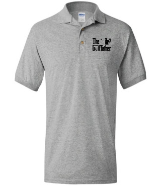 Hit the greens in style with The Golf-Father grey polo, designed for golf enthusiasts.